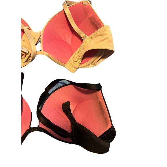 Used Victorias Secret Bra Size 36c Bundle Of 2 Black Beige Underwire For Women - Picture 3 of 6